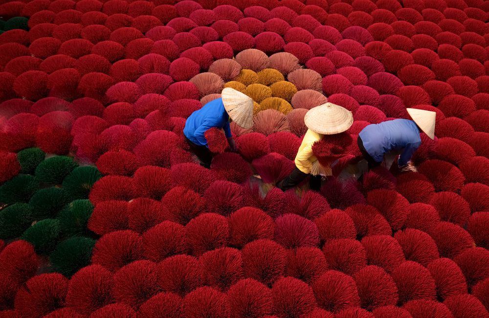 Burning incense sticks