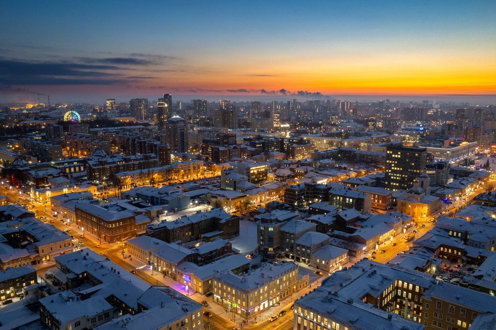 Зимний пейзаж города