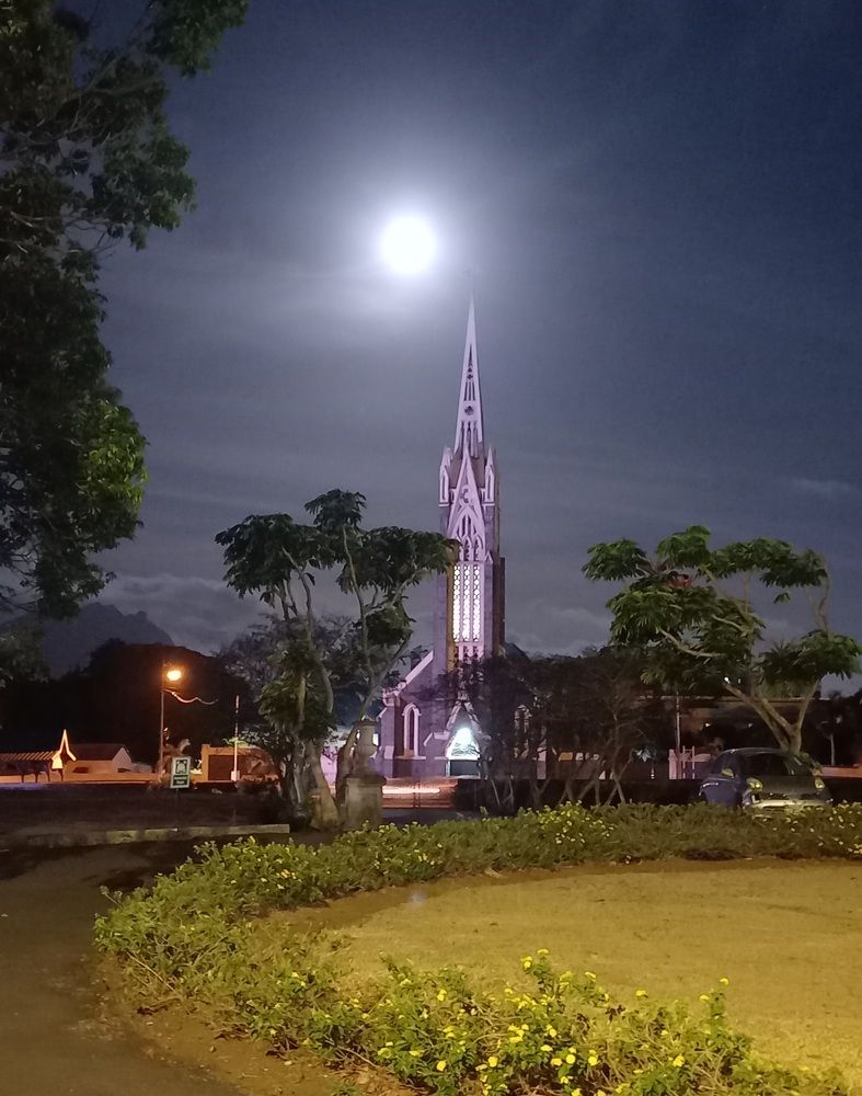 Church under the moon-light