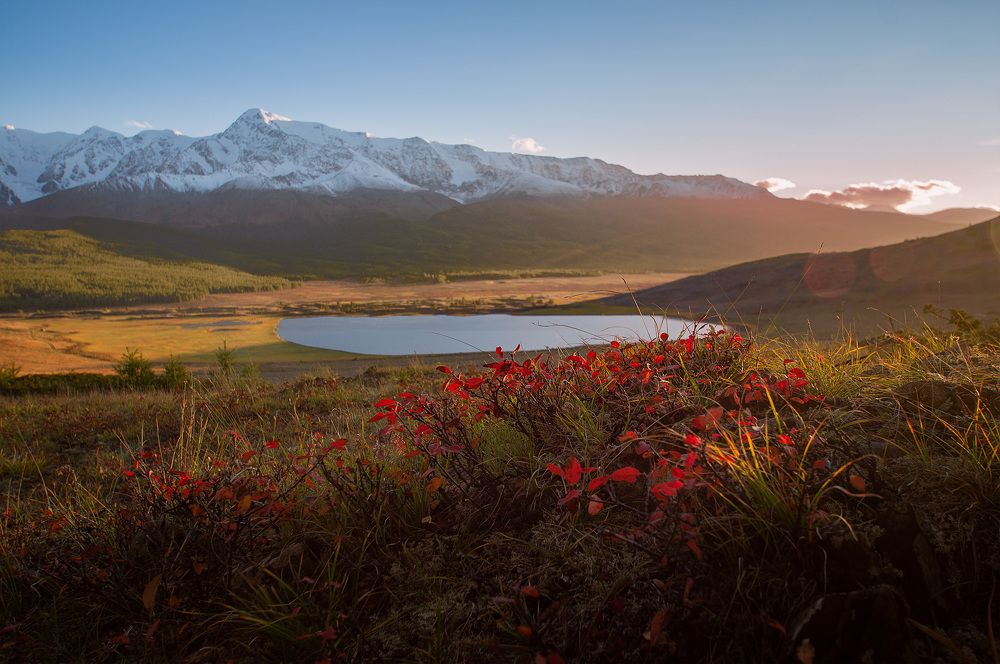 Рассвет на озере Джангысколь