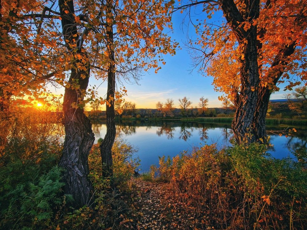 Осенний вечер на озере