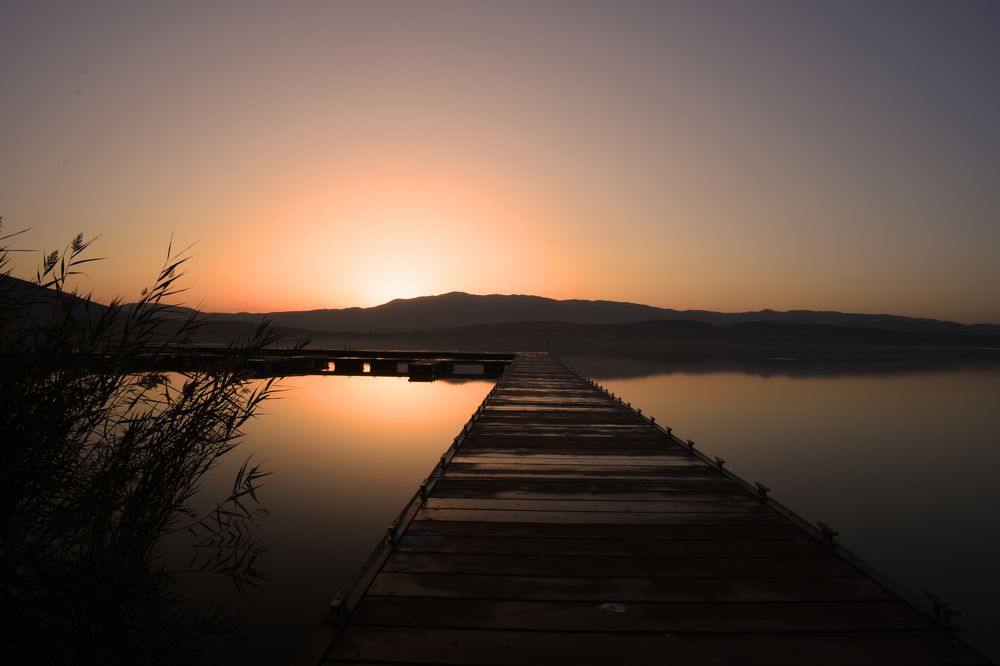 Sunrise in the lake petres florina Greece