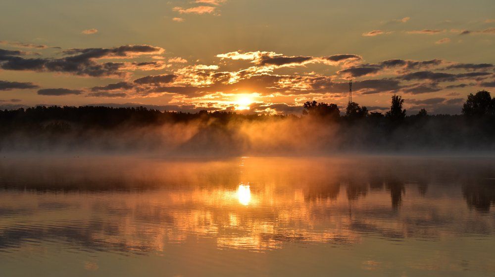 Золотой рассвет в лучах Солнца / Golden sunrise in the rays of the sun