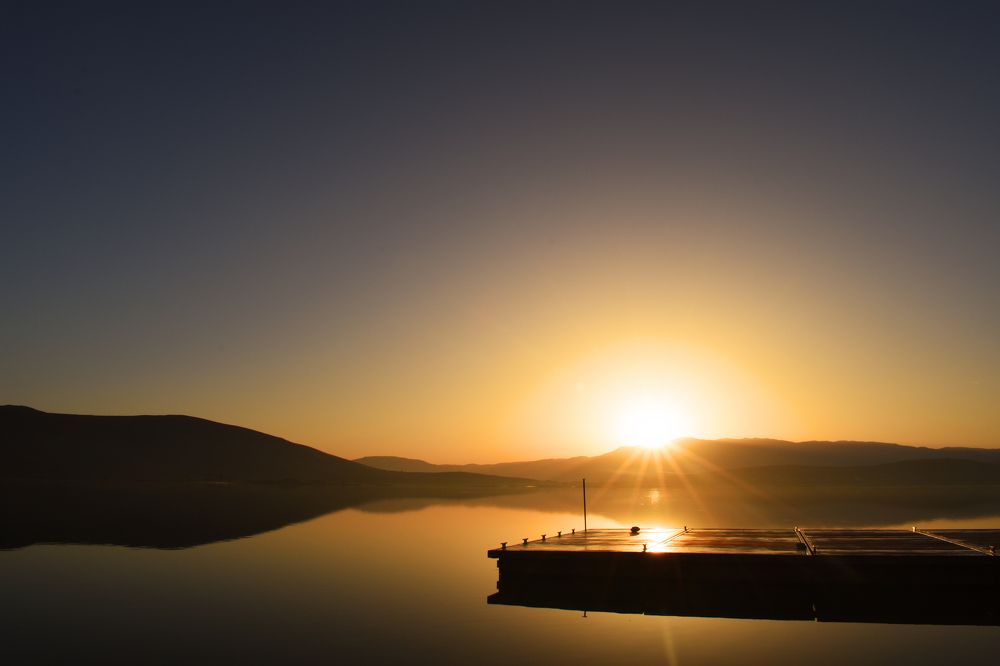Sunrise in the lake petres florina Greece
