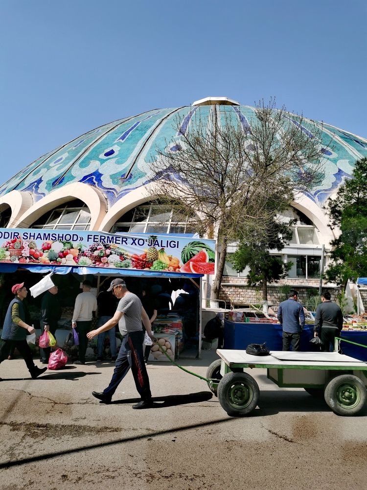 Повозчик тележек ташкентского рынка