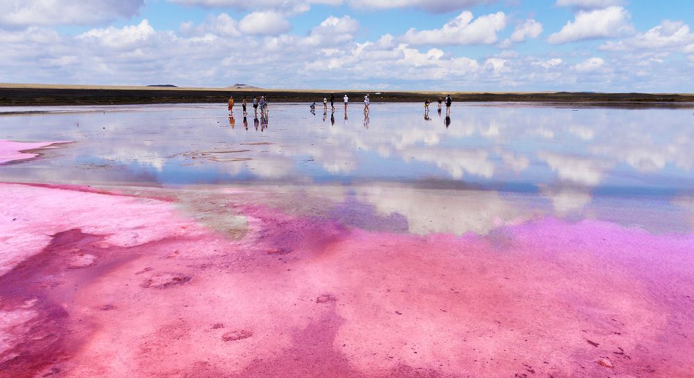 Оз. Опук. Крым  Pink Lake Opuk.