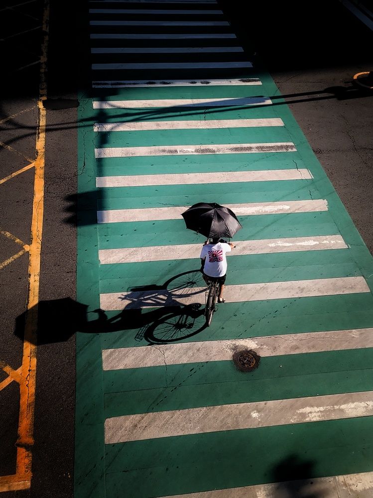 Shadow on zebra crossing
