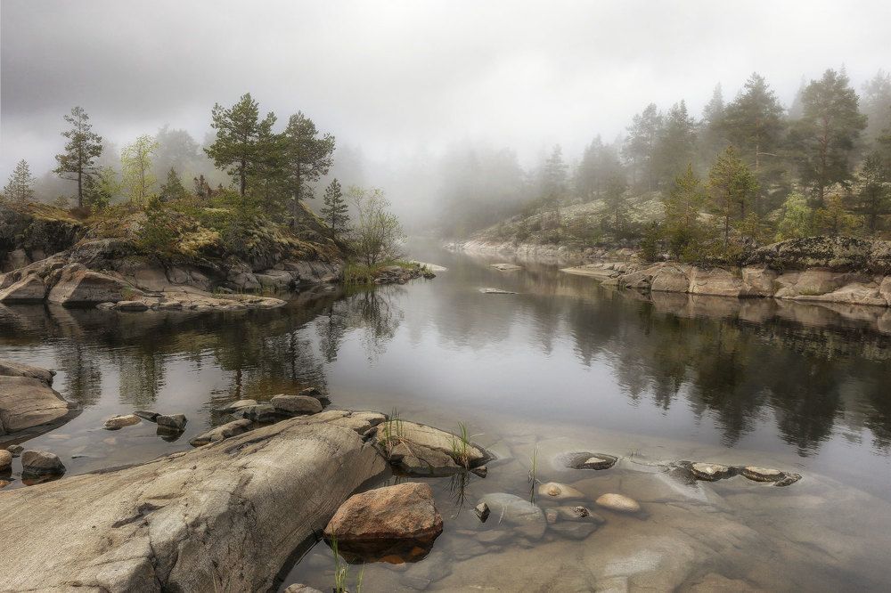 Туманное утро на Ладоге