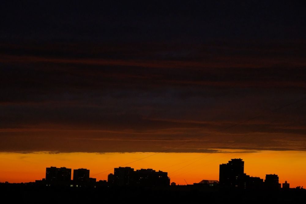 Закат в городе