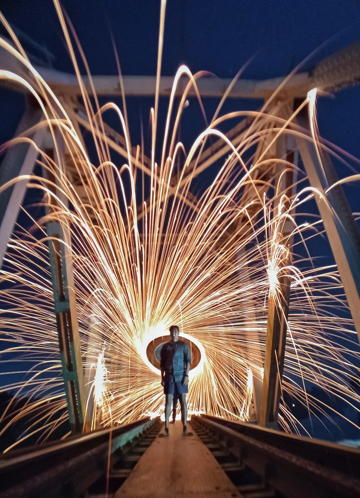 Steel wool light painting