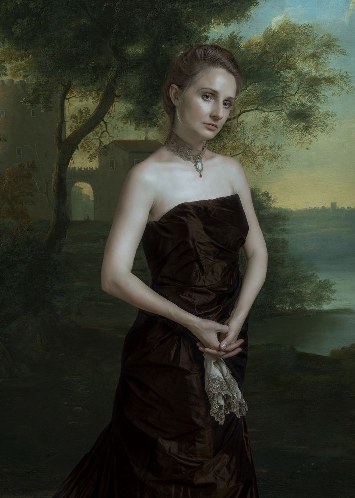 Young Woman Portrait with Handkerchief