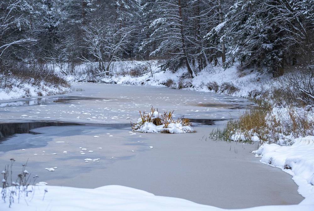 Река в начале зимы.