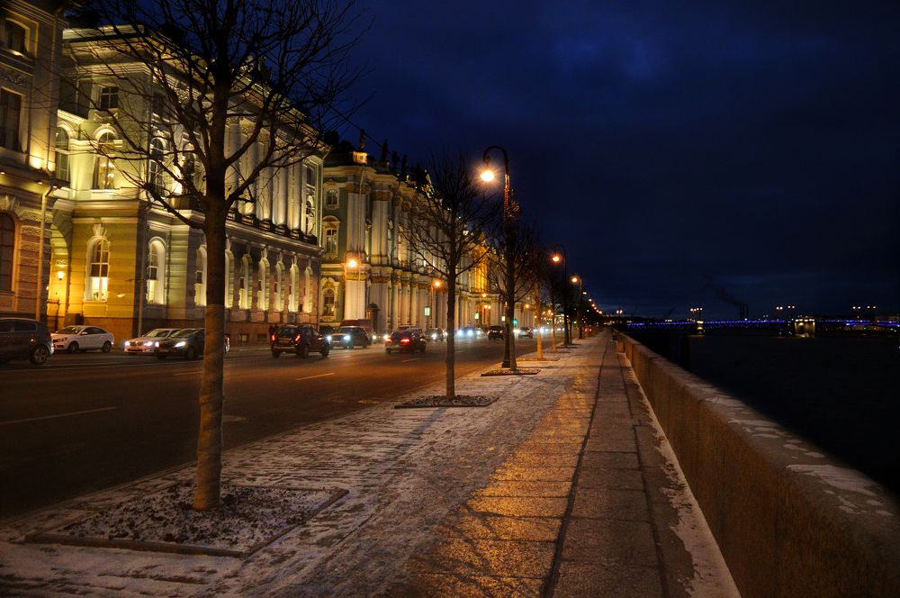 Ночная набережная. Санкт-Петербург.