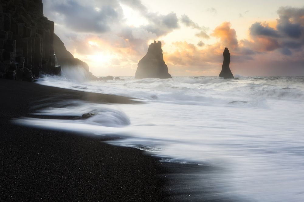 Sunrise at Reynisfjara Beach
