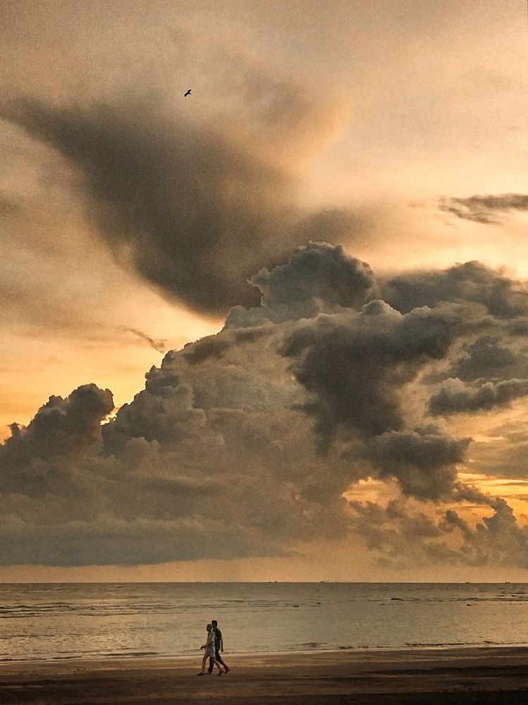 Clouds, Man and Bird