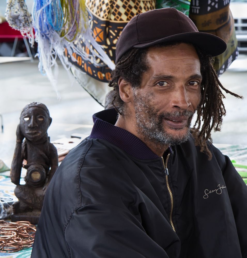 African American man with dreadlocks