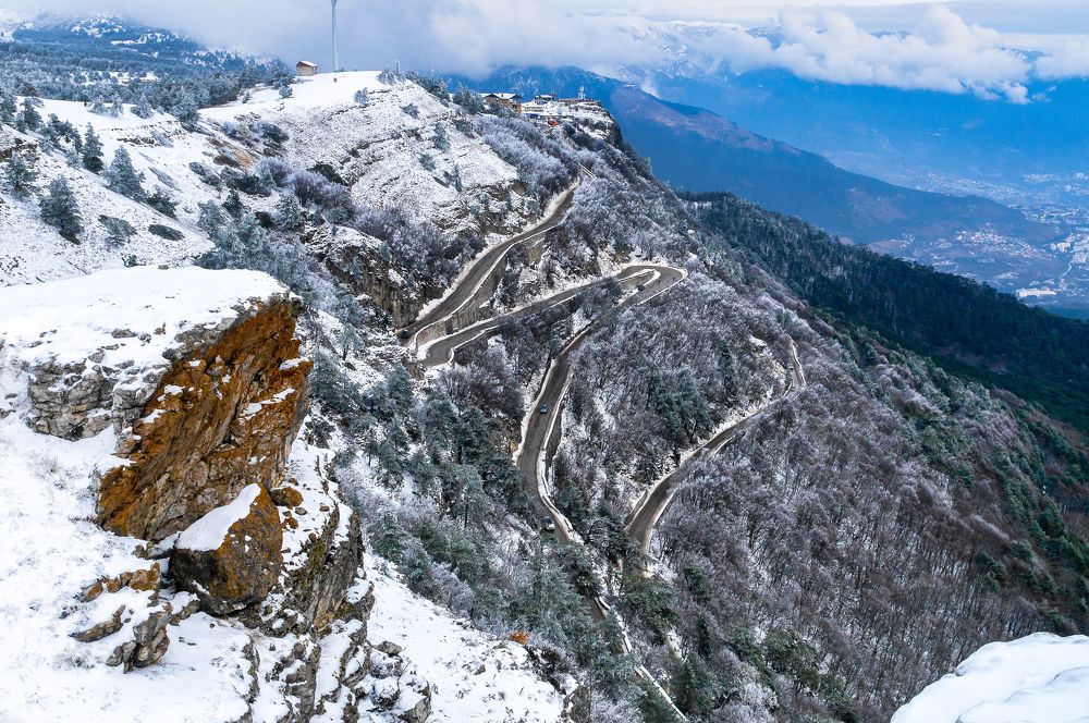 Зимняя дорога на Ай-Петри