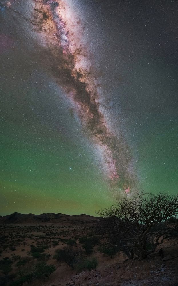 Milky Way in the middle of the night, June 2022, Rooisand Desert Ranch, Namibia