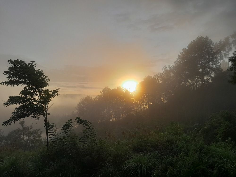 Sunrise over a mountain