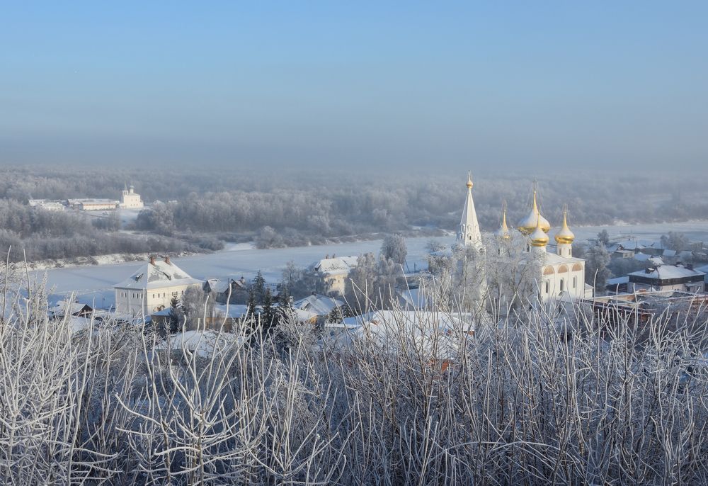 Зима в городке.