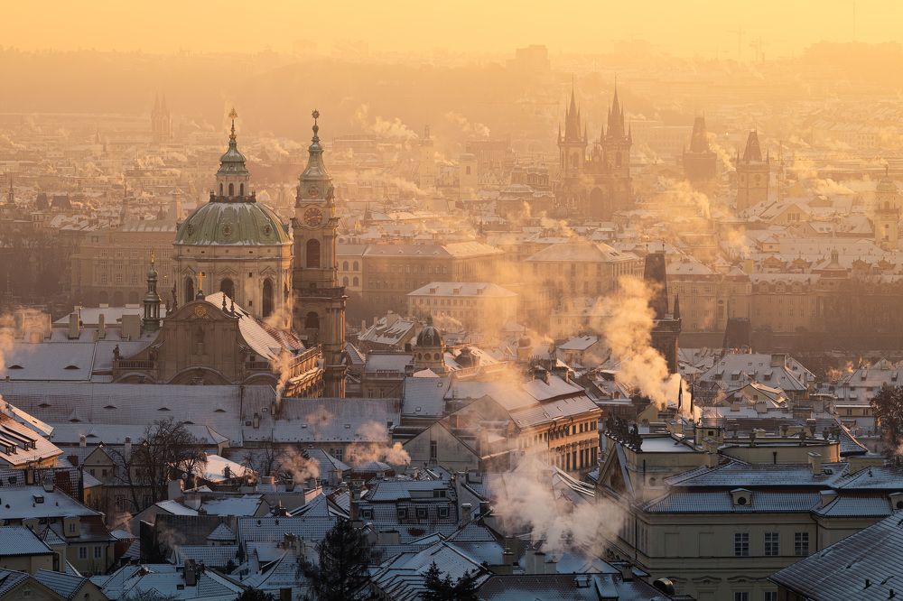 Golden morning in Prague