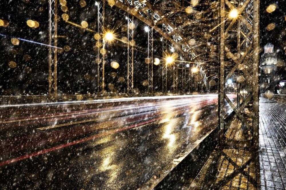 Акварель ночного города