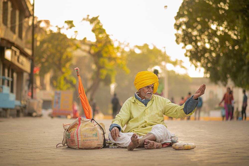 Seeking solace and support on the path of devotion.