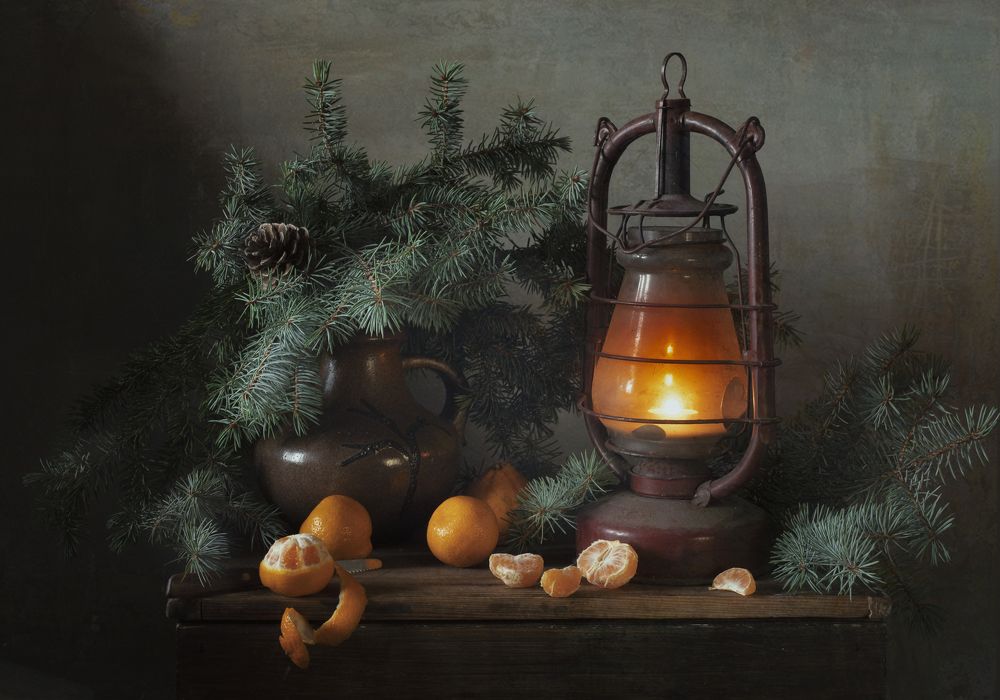 Still life with tangerines