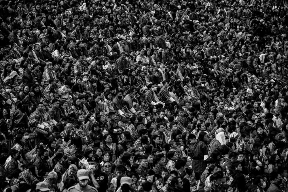Thimphu Tshechu in monochrome