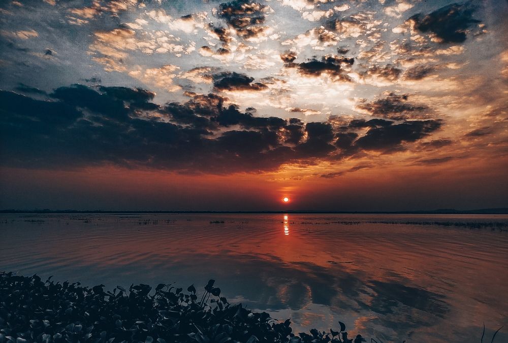 Beautiful Lake with Strange Sky
