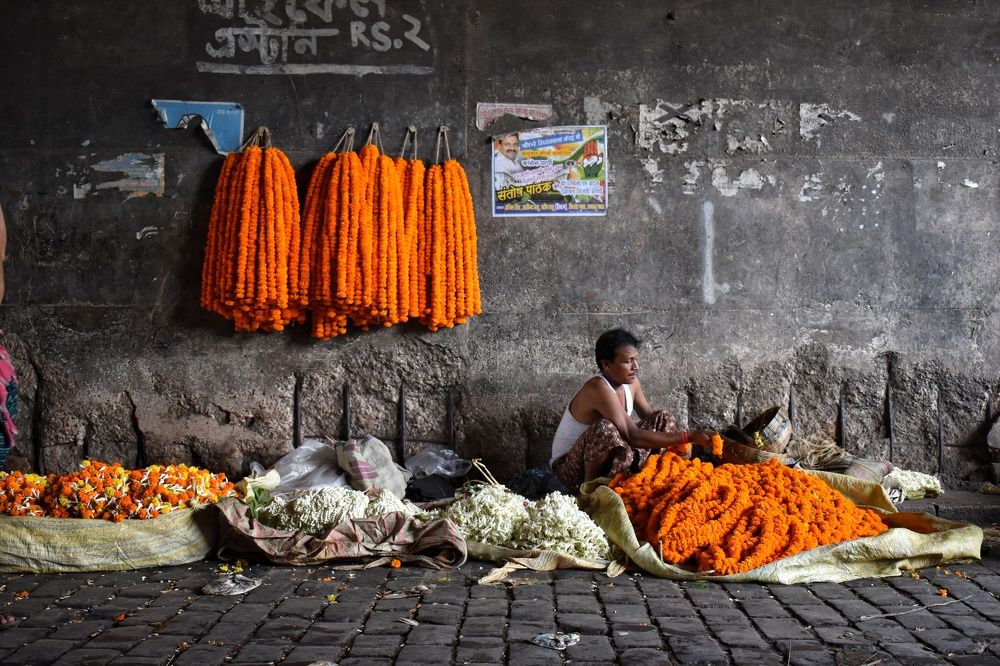 The Flower Seller Of Mallick ghat Kolkata Westbengal.