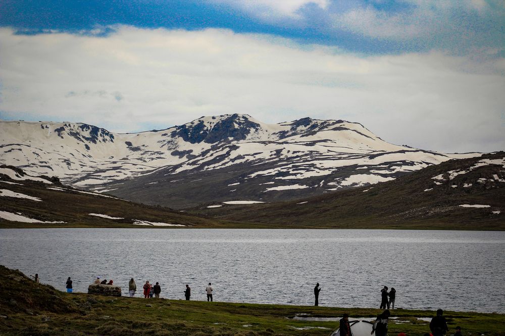 A Majestic view of Sheosar lake situated in Deosai, Pakistan.