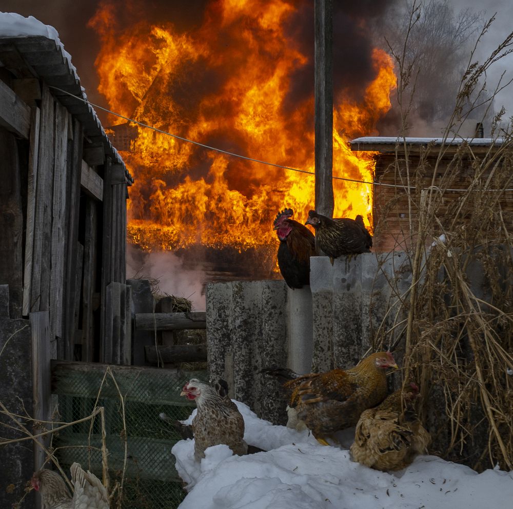 Пожар в Нижней Каянче