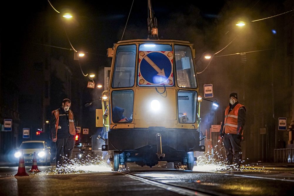 Шлифовка трамвайных путей