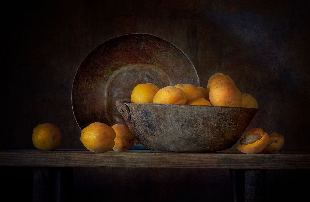 Still life with apricots