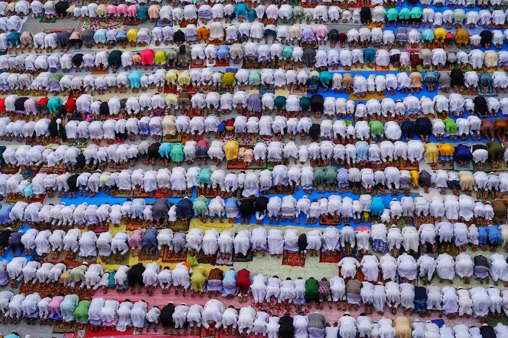 Eid prayer in India.
