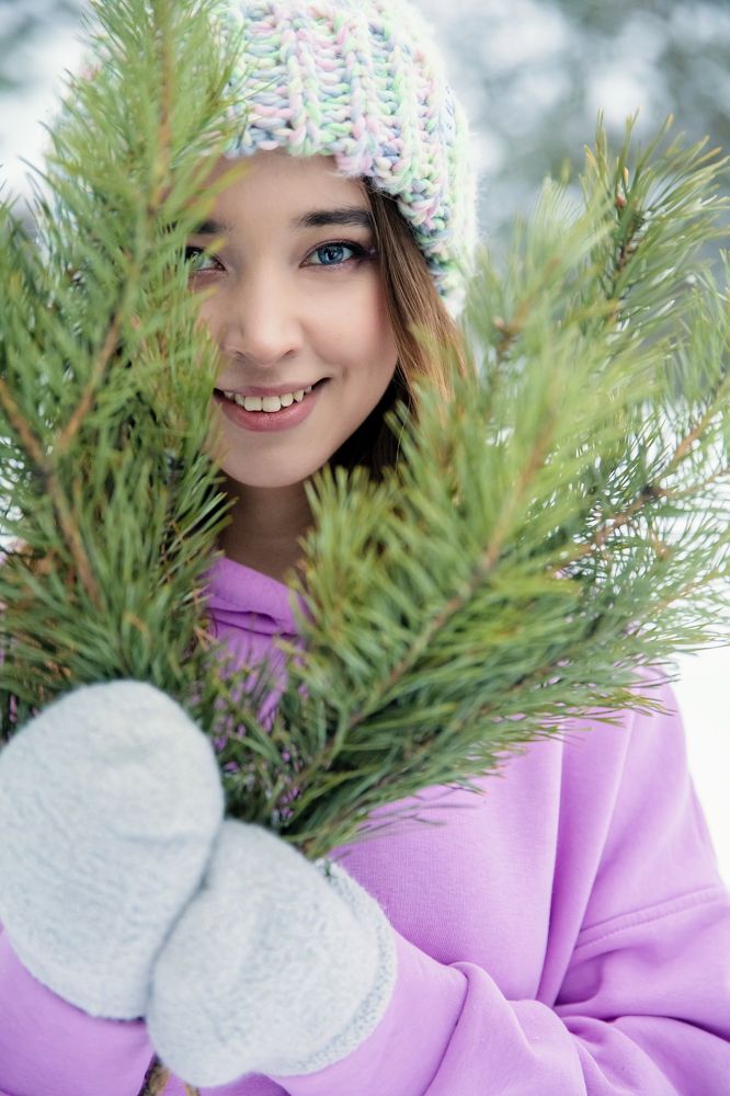 девушка зима