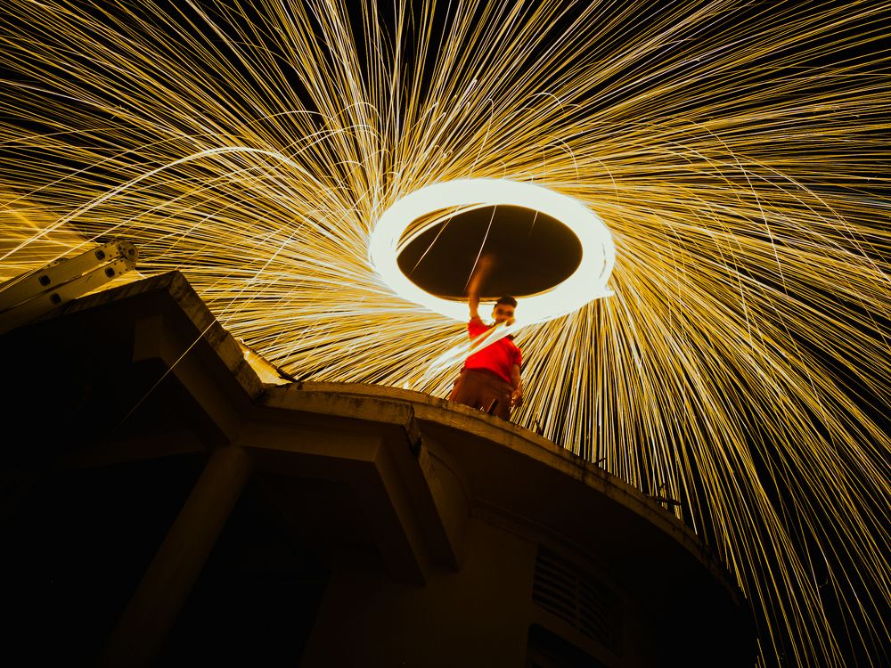 Steelwool Wool Photography on the roof