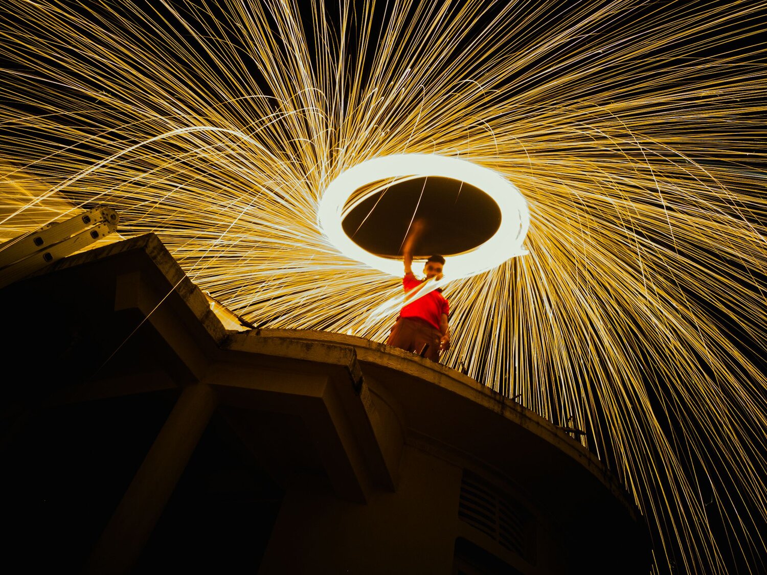 Steelwool Wool Photography on the roof