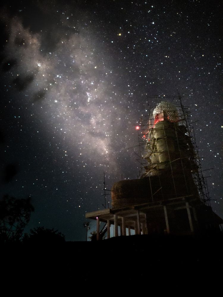 Milkyway with Samadhi Buddha Statue in Alugolla,Badulla,Sri Lanka