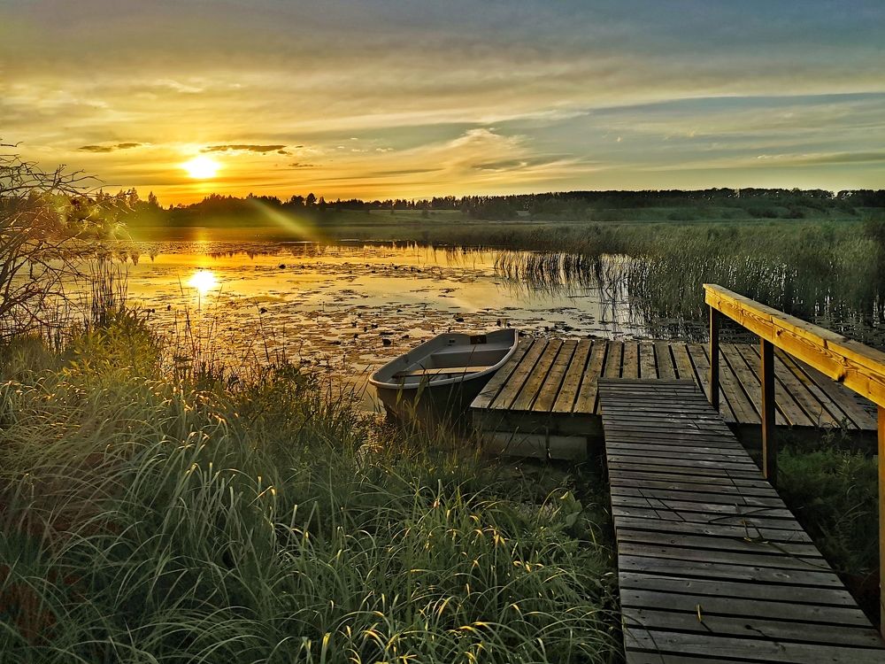 Summer sunset on the lake