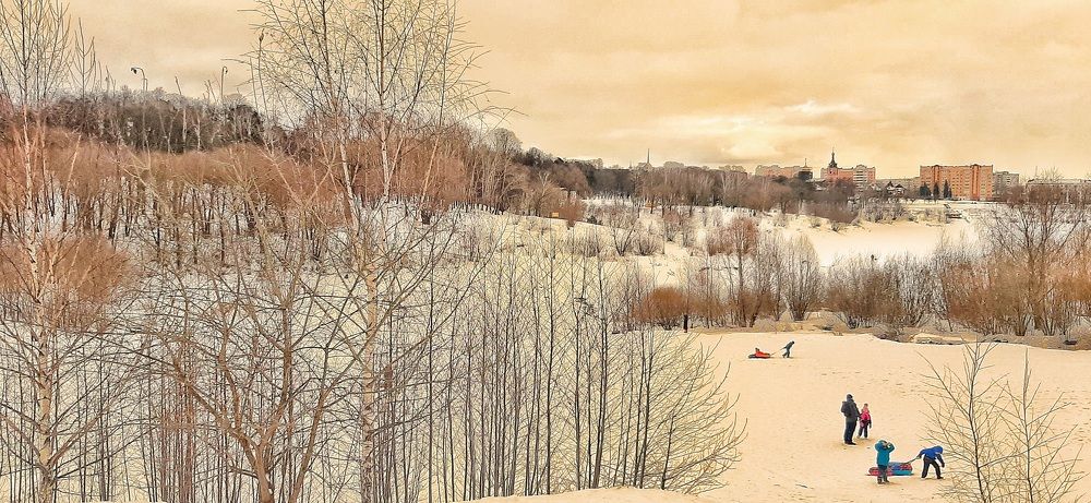 Зимние забавы горожан