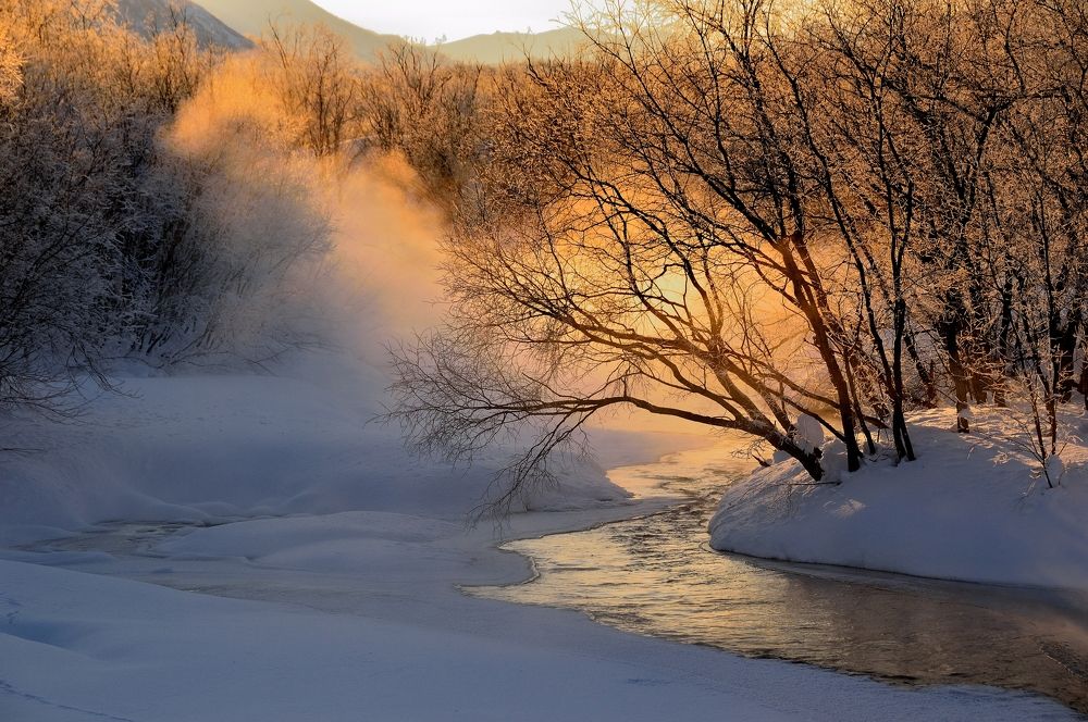 Морозный вечер на р. Плониткова