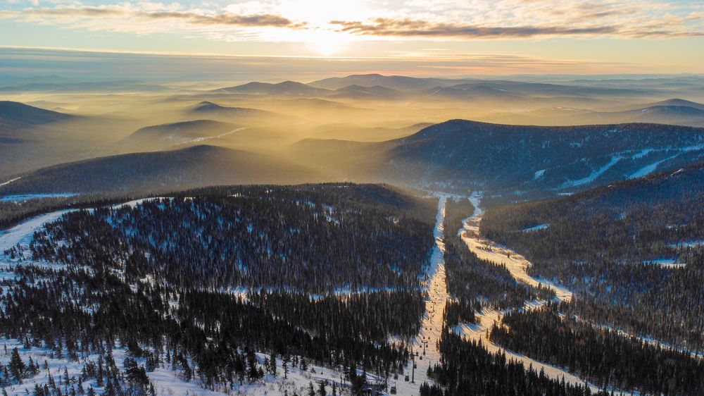 Горная Шория на закате // Mountain Shoria at sunset
