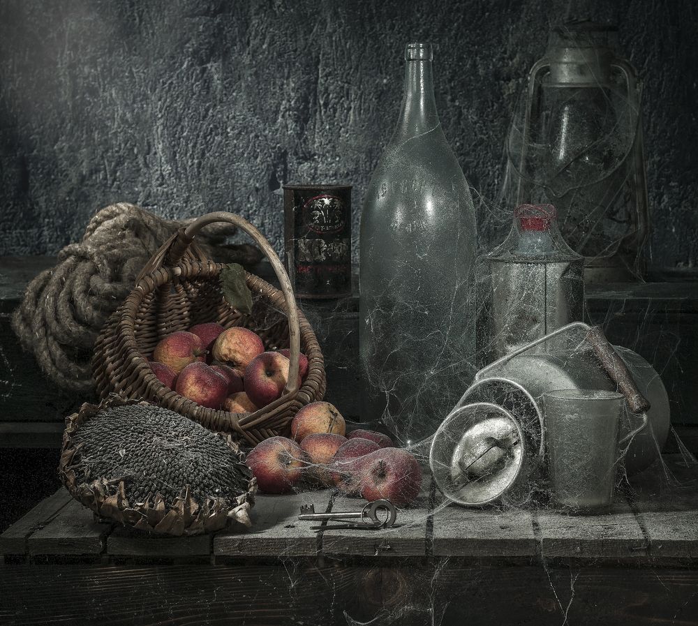 В старом сарае ночью лунной