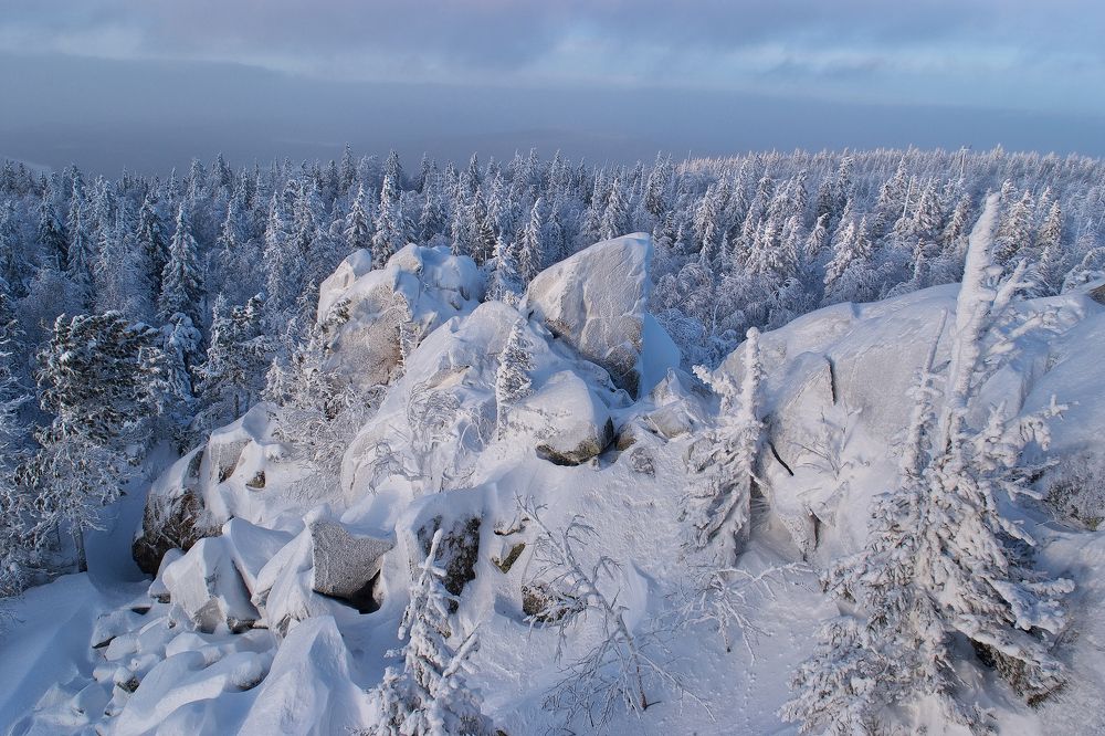 Морозный день на горе Белой
