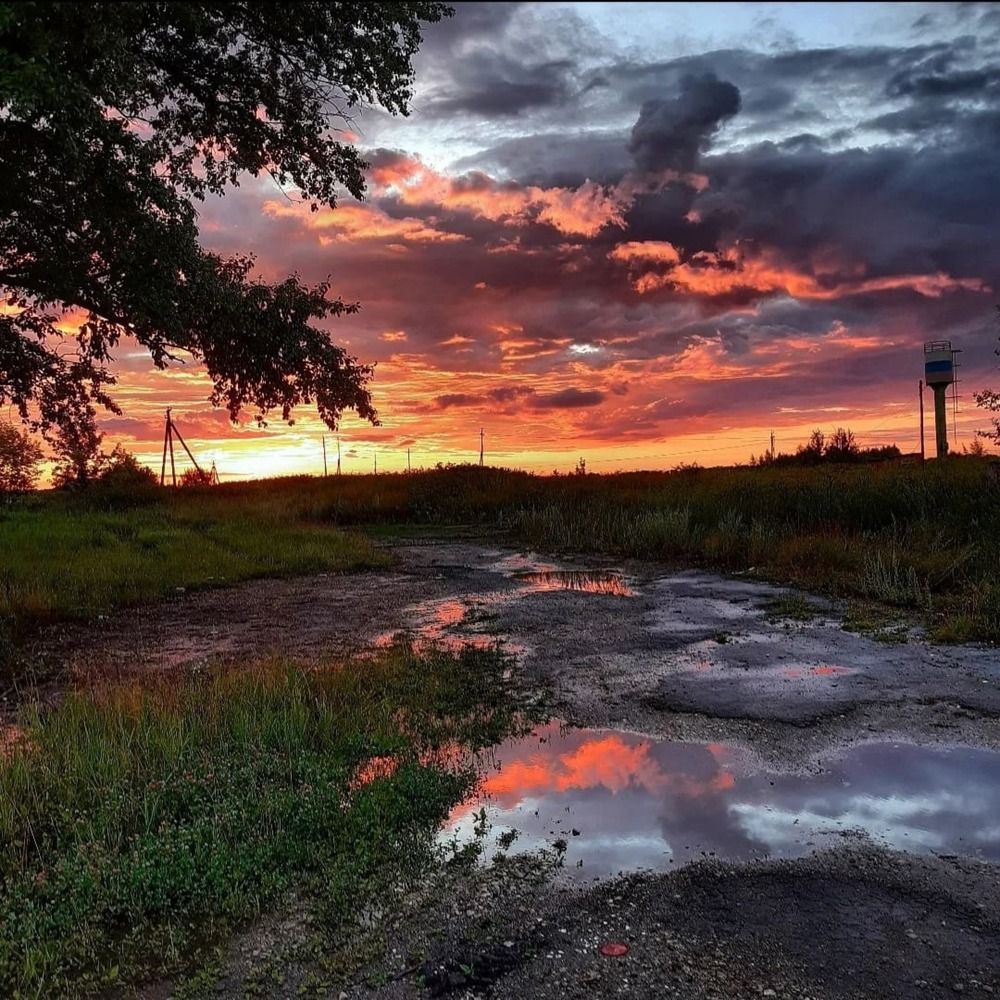 Закат в селе