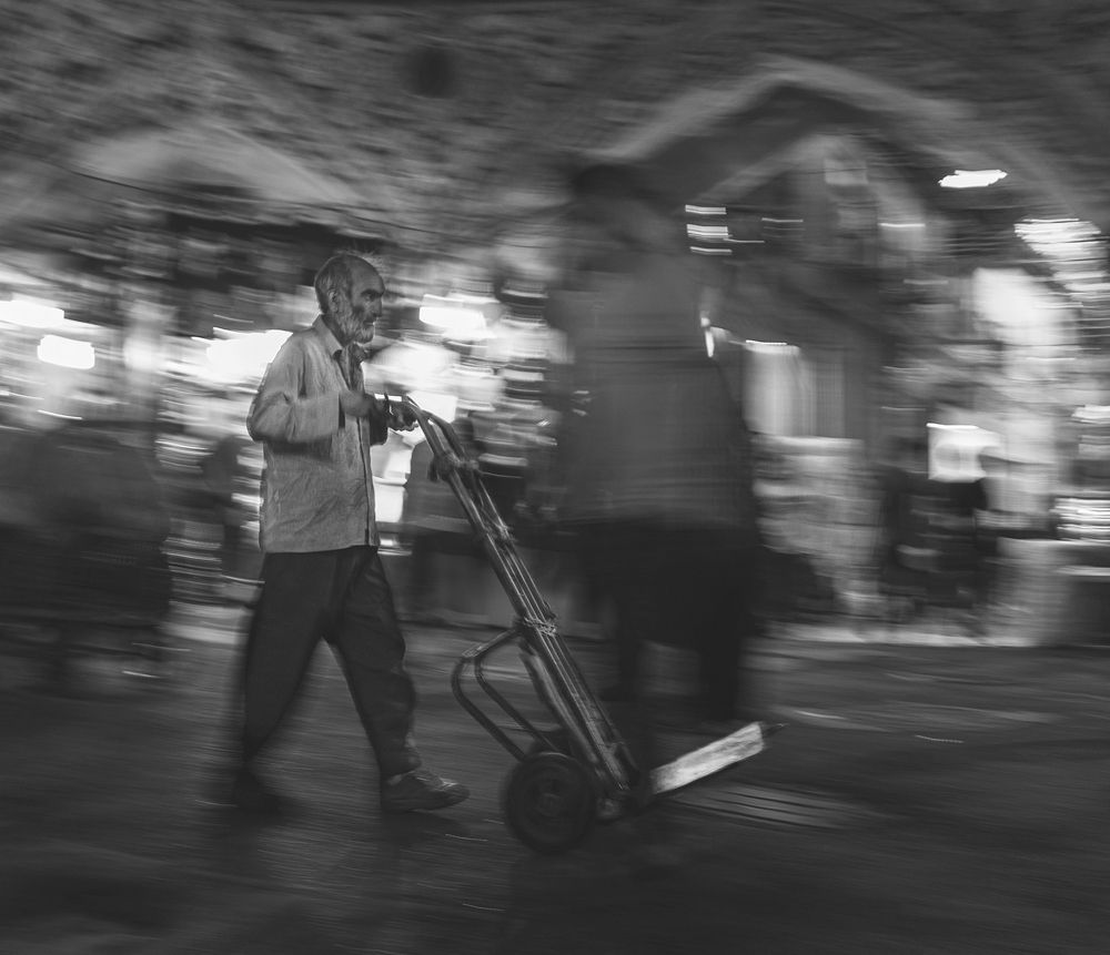 Hard working old man