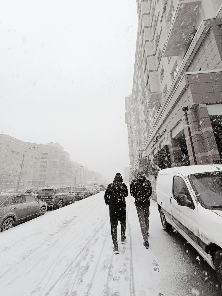 Снегопад в городе