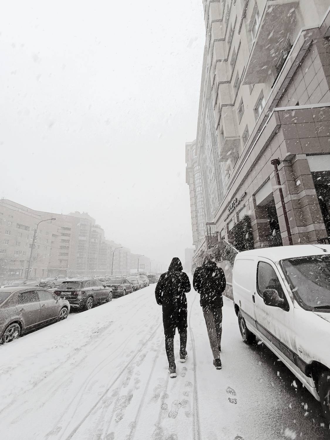 Снегопад в городе